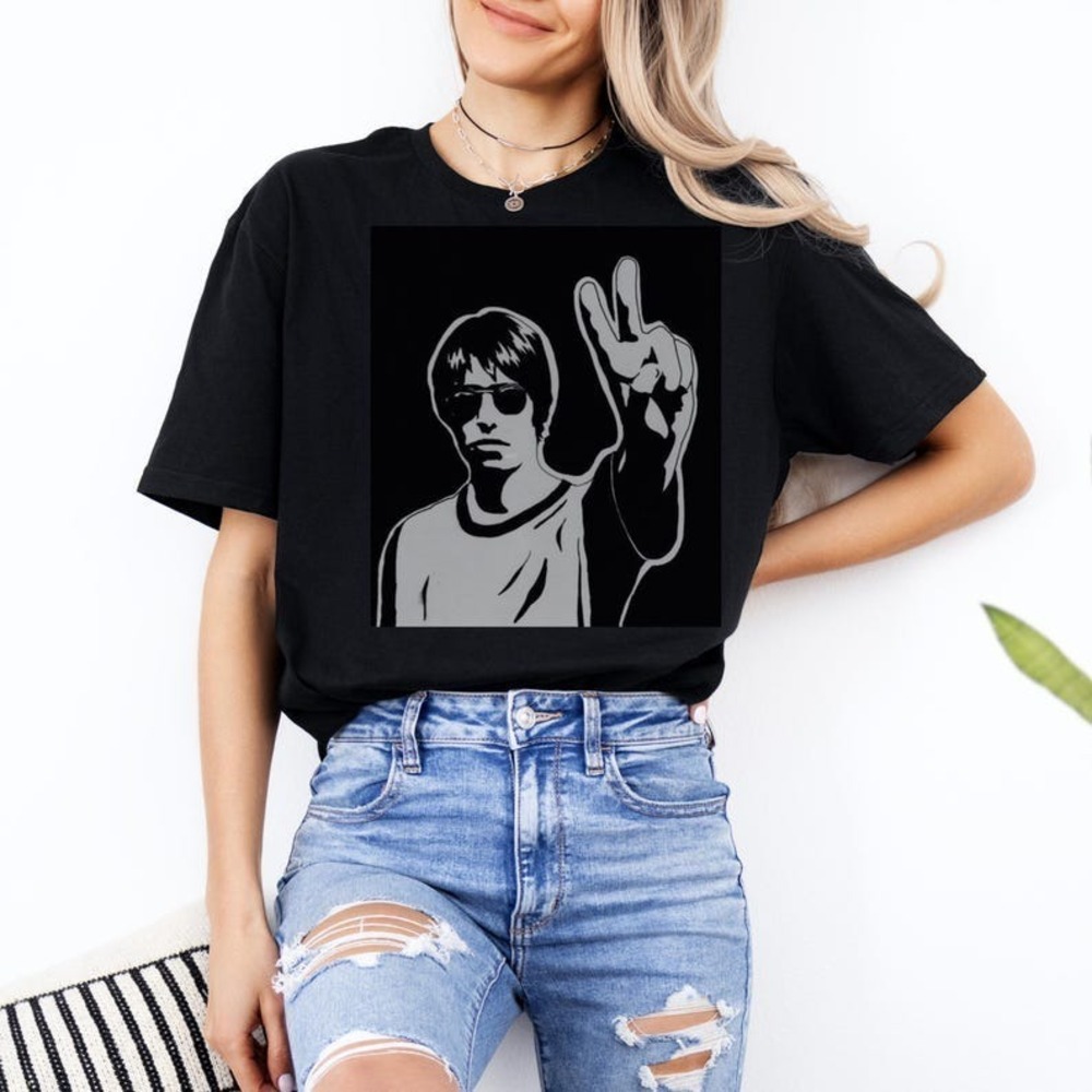 Unisex Liam Gallagher T-Shirt Oasis Mens T-shirt Women_s T-shirt Black Shirt